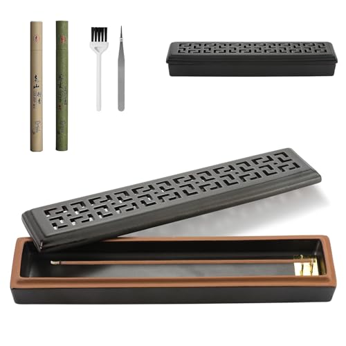CEREMONY Incense Holder for Sticks, Ceramic Insence-Stick Holder Ash Catcher Yoga - color: Lever Brown
