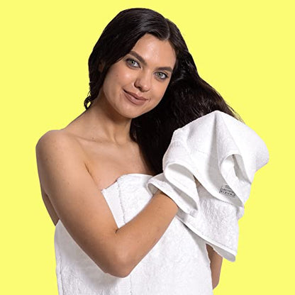 Chakir Turkish Linens 6 Piece Hand Towels, 100% Cotton Luxury Turkish Towels for Bathroom, Soft Absorbent Hand Towel Set, 16 x 30 Inches, White - color: White