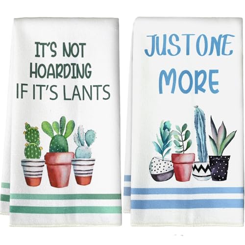 Gifts for Plant Lovers,Plant Lady Mom Gifts,Plant Gift for Women Gardener Teacher,Funny Best Friend Birthday(16×24 Inches Set of 2) - color: Towel-plant-2