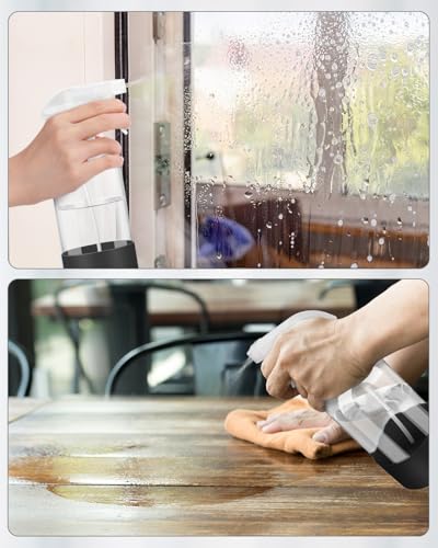 Rionisor Glass Spray Bottles with Silicone Sleeve Protection, Empty 16OZ Reusable Spray Bottles, Refillable Containers with Spray Nozzles for Cleaning Solutions, Plants and Essential Oils 1 Pack Black - color: Black, style: 1 Pack