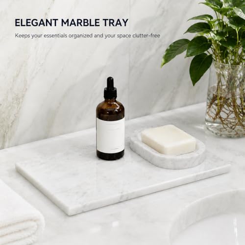 Marble Tray 12"x6", Small Natural Marble Board, Stone Slab for Bathroom Kitchen Counter Sink, Rectangular Candle Plate, Perfume Jewelry Trays(Namib Fantasy) - color: 12"x6"-namib Fantasy