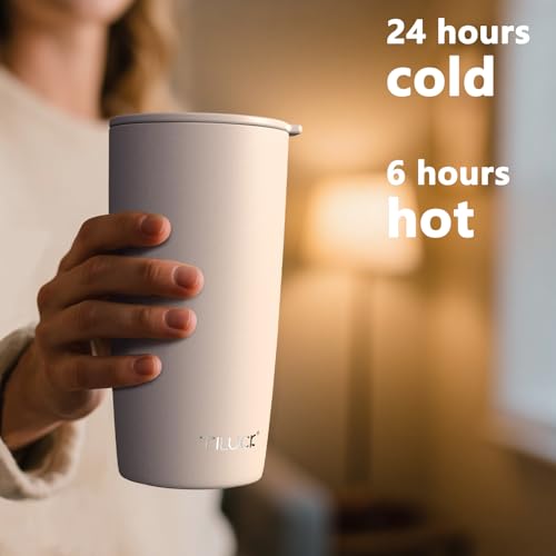 TILUCK 20 oz Insulated Coffee Tumbler with BPA-Free Lid | Travel Coffee Mug, Dishwasher Safe, Cup Holder Friendly, Double-Wall Vacuum Insulation for Hot & Cold Drinks, MatteSakuraPink - color: Matte SakuraPink, size: 20 Ounces
