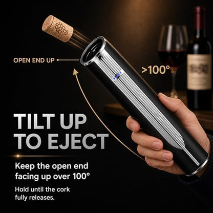 BLUBYEES Electric Wine Bottle Opener with Charging Base & Built-in Foil Cutter – Rechargeable Intelligent Touch-Activated Automatic Corkscrew – Luxury Christmas Wine Gifts for Women, Men, Seniors | Automatic touch-activated cork removal and ejection, Buil