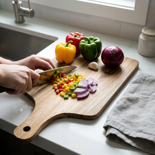 10 Pack Bulk Acacia Wood Charcuterie Boards with Handle for Catering & Events - size: 10Pcs