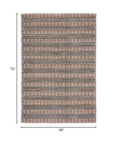SAFAVIEH Natural Fiber Collection Accent Rug - 4' x 6', Black & Natural, Handmade Flat Weave Stripe Jute & Cotton Jute, Ideal for High Traffic Areas in Entryway, Living Room, Bedroom (NFB651Z) - color: Black/Natural, size: 4' x 6' (Rectangular)