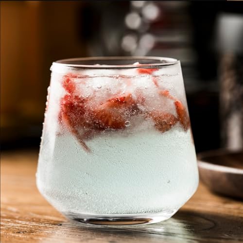 Wine Glasses Set of 12,13 oz Heavy Base Glasses Drinking Glasses | Short Glass Tumbler for Cocktail,Whiskey and Juice,Scotch or Bourbon,Dishwasher Safe Glassware,Gifts for Friend