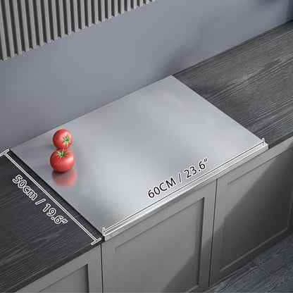 304 Stainless Steel Cutting Board – Stainless Steel Kitchen Chopping Boards Non-Slip, Dishwasher Safe – Ideal for Meat, Vegetables, Fruits, Bread & Baking – Commercial & Home Use (23.6 * 19.6in) - size: 23.6"L x 19.6"W