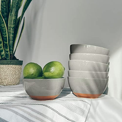 Mora Ceramic Small Dessert Bowls - 16oz, Set of 6 - Microwave, Oven and Dishwasher Safe, For Rice, Ice Cream, Soup, Snacks, Cereal, Chili, Side Dishes etc - Microwavable Kitchen Bowl, Earl Grey - color: Earl Grey