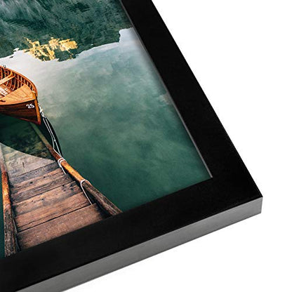 Americanflat 12x18 Poster Frame with Shatter-Resistant Glass - Signature Collection - Gallery-Style Frames Made of Engineered Wood - Photo Frame for Wall Display - Black - color: Black, size: 12x18