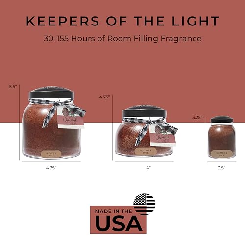 A Cheerful Giver - Nutmeg & Spice - 22oz Mama Scented Candle Jar with Lid - Keepers of The Light - 125 Hours of Burn Time, Gift for Women, Brown - size: 22 oz, style: Nutmeg & Spice