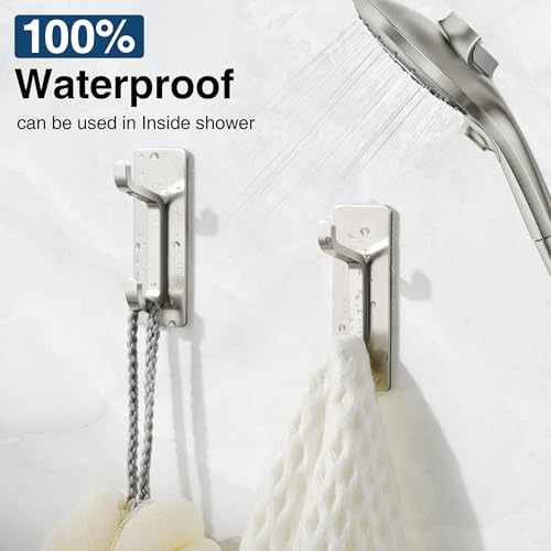 pickpiff 13LB Strong Stick-on Hooks for Coat & Towel, Brushed Nickel 4 Pack - color: Brushed Nickel, size: 4 Pack