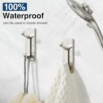 pickpiff 13LB Strong Stick-on Hooks for Coat & Towel, Brushed Nickel 4 Pack - color: Brushed Nickel, size: 4 Pack