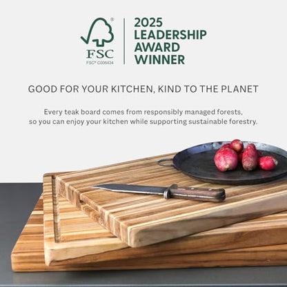 Teakhaus Butcher Block Carving Board - Medium Thick Cutting Board with Juice Groove - Holiday Gift Ideas for Men and Women - Gift-Ready End Grain Wood, Knife Friendly - FSC Certified - color: With Juice Groove, size: Medium (16 inch x 12 inch x 1.5 inch)