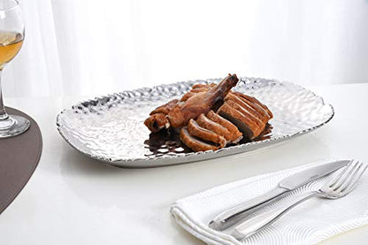 Pampa Bay Millennium Porcelain Large Serving Platter, 14 inch - color: Silver Tone