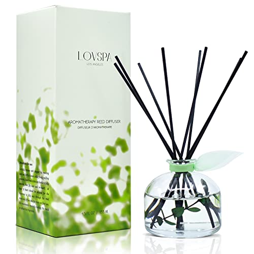 Reed Diffuser Set, Unwind Eucalyptus & Mint Scented Oil Diffuser with Sticks, Home Fragrance Accessories for Bathroom Shelf Decor, Aroma Diffusers for Home or Office Desk, USA Made - color: Unwind Eucalyptus & Mint, size: Bell/4.5 oz