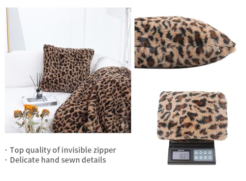 2 Packs Leopard Pillow Covers Furry 20x20 Inch Cheetah Print Pillow Faux Fur Pillow Covers Soft Plush Fluffy Cheetah Print Pillow Case 20"x20" - size: 20" x 20" (Pack of 2)