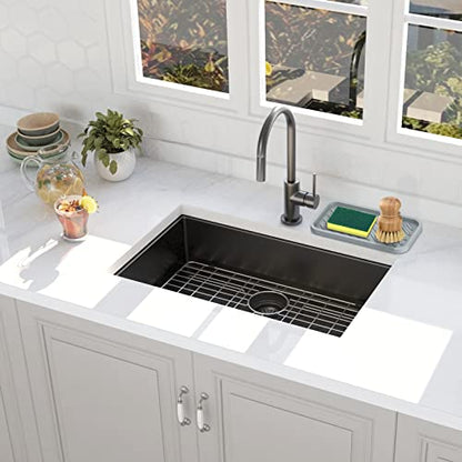 Silicone Sponge Holder-Large Thick Durable 10" Sink Organizer Tray-Kitchen | Thick Durable Sponge Caddy, Large Sink Tray, Dish Soap & Scouring Pad Holder, Countertop Drip Tray, Easy Clean, Rust-Proof - color: A-gr, size: 10x5.1inch