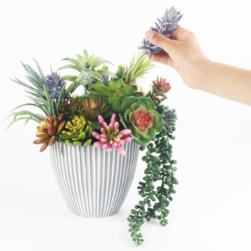 COTSEN 25 Pcs Artificial Succulent Plants Fake Succulents Assorted Unpotted Suitable for Office Garden Interior Decor