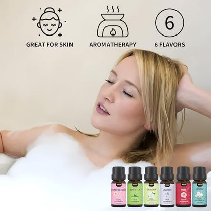 Essential Oils Set- Essential Oils for Diffuser for Home,Diffuser Oils Scents for Aromatherapy,Laundry,Candle&Soap Making,Humidifiers 6 X 10 ML - color: Black-03