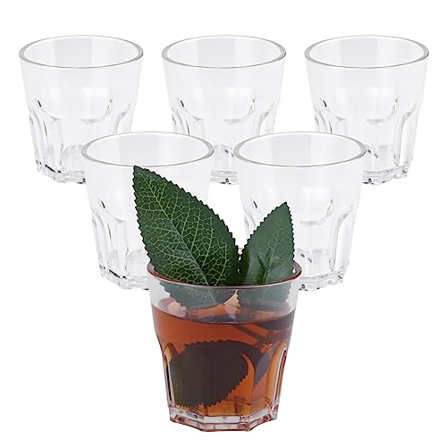 Plastic Drinking Glasses Set of 6, Unbreakable Water Tumbler, Acrylic Plastic Cups, Reusable Kids Drinking Cups for Children Kitchen Cocktail Picnic Party Juice Whiskey Wine (6pc-clear-160ml/5.4oz) - color: 6pc-clear-160ml/5.4oz
