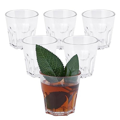 Plastic Drinking Glasses Set of 6, Unbreakable Water Tumbler, Acrylic Plastic Cups, Reusable Kids Drinking Cups for Children Kitchen Cocktail Picnic Party Juice Whiskey Wine (6pc-clear-160ml/5.4oz) - color: 6pc-clear-160ml/5.4oz