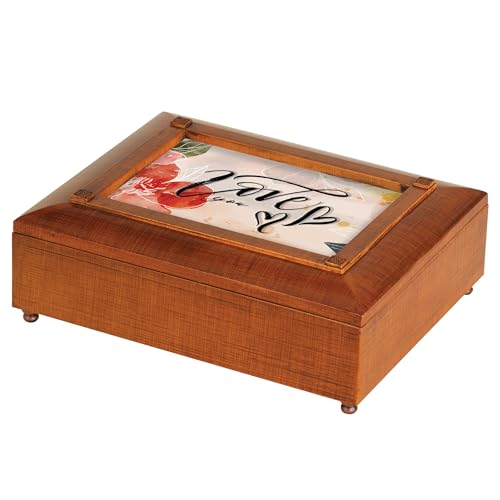Cottage Garden JBRB17 Love You Red Floral And Woodgrain Polymer Photo Frame Keepsake Jewelry Storage Box - style: Love You