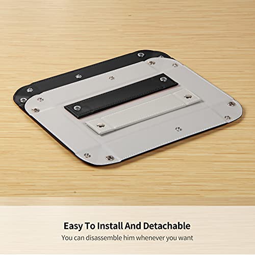 YAPISHI Valet Tray,Entryway Dish,Foldable PU Leather Catchall Tray for Men | Catchall Bowl,Nightstand Organizer Caddy,Travel Valet Tray for Keys,EDC,Jewelry,Glasses,Wallet,Coins,Dice,Watch,Phone,Perfume - color: 1# Black