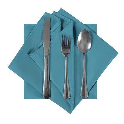 Bailarina Cloth Napkins Set of 80,17x17 inches Dinner Napkins Cloth Washable,Polyester Square Table Cloth Napkin Bulk with Hemmed Edges Ideal for Banquets, Parties and Weddings-Peacock Blue - color: Peacock Blue