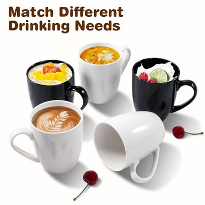 Urbanstrive 16 oz Large Coffee Mug with Handle Tea Cup Novelty Coffee Cup Idea Gift for Men Women Office Work, White (White) - color: White
