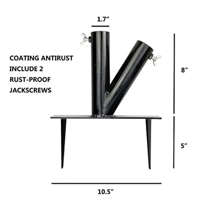 Hi Flame Outdoor Lawn Umbrella Stand Steel Parasol Holder with 2 Positions for Park, Patio, Beach, Black