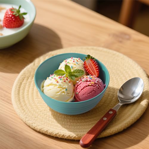 Small Wheat Straw Bowls Sets of 6, Microwave Safe Snack Bowls 10oz | Alternative Handy Plastic Bowls Reusable, Dishwasher Safe Bowls for Snack and Ice Cream, Green Series - color: Green, size: 10oz