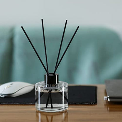 4PCS Fragrance Glass Diffuser Bottles, Refillable Diffuser Bottles with 20pcs Reeds Sticks & Black Caps & Funnel, Diffuser Jars for Home Oil Fragrance Decoration Girl Women Gift (150ML) - size: 150ML