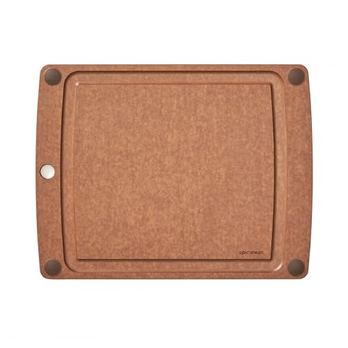 Epicurean All-In-One Cutting Board with Non-Slip Feet and Juice Groove - Non-toxic, Dishwasher Safe, Made in the USA, 14.5" x 11.25", Nutmeg - color: Nutmeg/Brown, size: 14.5"L x 11.3"W