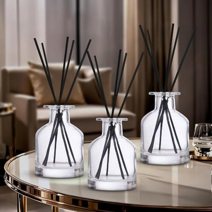 4 Pack Perfume Reed Diffuser Bottle,Empty Big Belly Aromatherapy Essential Oil Bottles Glass Jar with Black Sticks for DIY Fragrance Replacement Diffuser Sets (150ml/ 5 oz, Transparent Color) - color: Transparent( 5 Oz )
