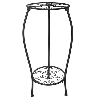 Metal Plant Stand 2 Tier Indoor Outdoor, Tall Flower Pot Shelf Rustproof Stable Corner Stand, 25.2 inch Multiple Plant Display Rack for Living Room Patio Balcony Garden