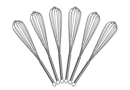 8 inch Mini Wire Whisk 6 Pack - Stainless Steel - size: 6pk of 8"