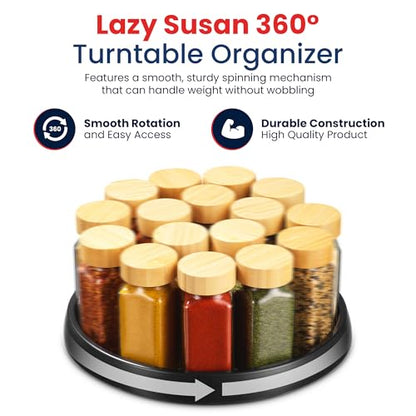 Oizeir 10 Inch Lazy Susan (Set of 4) - Non-Skid Turntable for Cabinet to Maximize Storage and Simplify Accessibility in Kitchen, Bathroom, and Pantry Spaces (Black) - color: Black