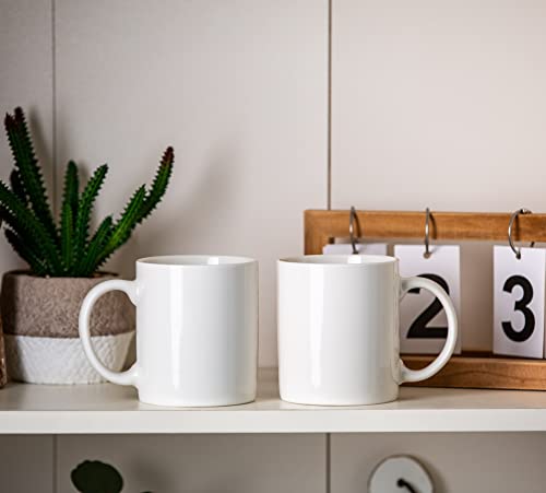 GBhome White Coffee Mugs Set of 6, 12 oz Ceramic Coffee Cups | Classic COffee Mugs for Home,Office&Restaurant,Tea/Espresso/Cappuccino. Dishwasher&Microwave Safe - color: Off White 1, size: 12 oz (6 Piece Set)