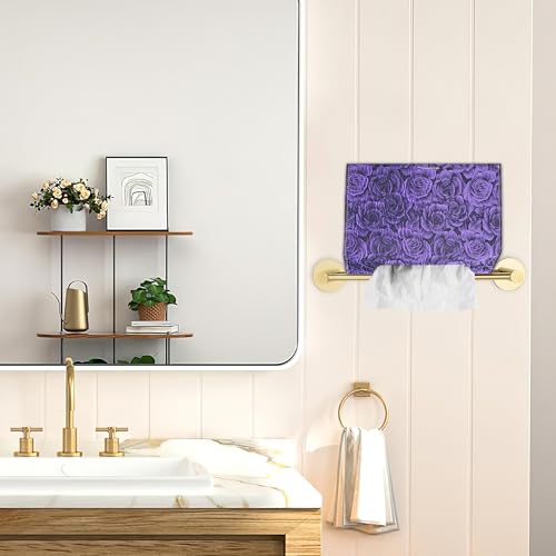 Leather Cover for Disposable Paper Hand Towel Box, Compatible with Kleenex Paper Hand Towel(1-3D Rose Purple) - color: 1-3d Rose Purple