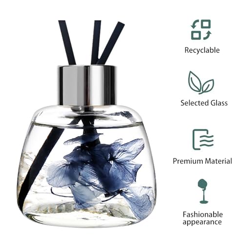 Kaxich 4 Pack Reed Diffuser Bottle with 30pcs Reeds Sticks, 3.52 oz | Empty Refillable Essential Oil Glass Bottles Elegant Home Decor Set Gift