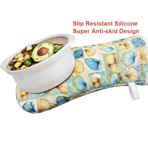 Oven Mitts Gloves 1 Pair Heat Resistant 480 ℉ Non Slip Clear Silicone Printed Shell Comfortable Cotton Lining Kitchen Men Cooking Barbecue Machine Washable (Shell, Beige Mitts) - color: Shell, Beige Mitts