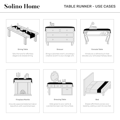Solino Home Cotton Linen Table Runner Navy, Hemstitch Collection 14 x 90 in | Table Runners for 6-8 seater dining tables, hallway tables and consoles | soft plain weave, artisan crafted | easy care linen - color: 14: Navy, size: 14 X 90 Inch