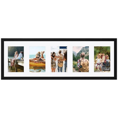 Fixwal 8x24 Collage Picture Frame, Holds Five 4x6 Photos, PVC | Shatter Resistant Plastic Cover, Wall Decor - size: 8x24（5-4x6）