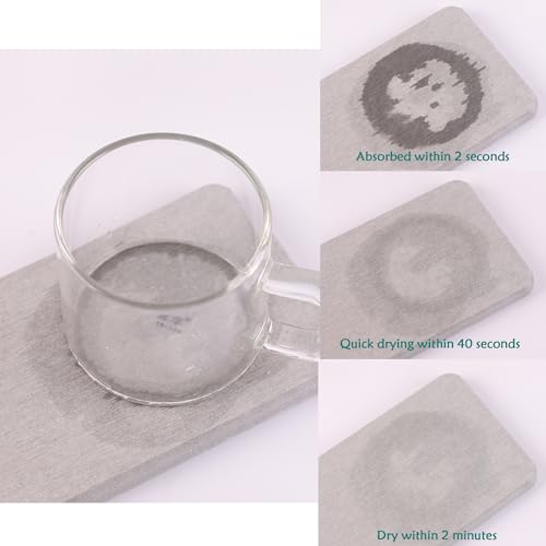 NiuYichee Set of 4 Water Absorbent Diatomite Coasters, Diatomaceous Earth Kitchen Soap Dish, Bathroom Trays, Water Absorbing Stone Used for Hand Soaps & Plants & Toiletries in The Modern Home - color: Set of 4 Grey