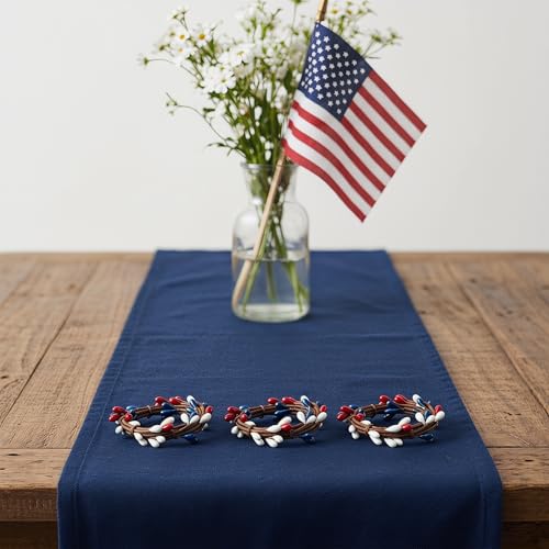 10 Pack Patriotic Napkin Rings for 4th of July Table Decorations, Red White and Blue Napkin Holder Set for Independence Day, USA Flag Theme Table Settings and Memorial Day Decor