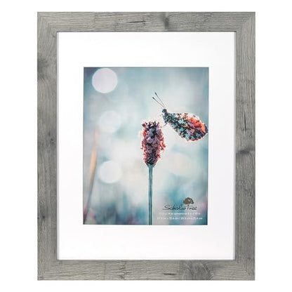 Grey 11x14 Picture Frame set of 3,Display 11x14 without Mat or 8x10 with Mat，Wall Gallery Photo Frames - color: Grey, size: 11x14 inches