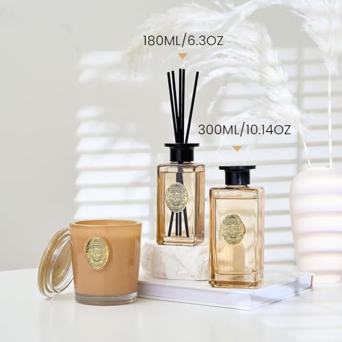 M&SENSE 6.3 oz Large Reed Diffuser Set | Fresh Grapefruit Scent Oil Diffuser with Sticks | Hotel Collection Non-Toxic Essential Oil |for Bedroom Bathroom Living Room - color: Fresh Grapefruit, size: 180ml