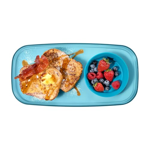 madesmart dipware Small Serving Plate, Stackable & Removable Dip Bowl for Salsa, Queso, Salad, Olives, Dishwasher & Microwave Safe, Multipurpose Plate & Bowl, Turquoise - color: Translucent Turquoise, size: Small
