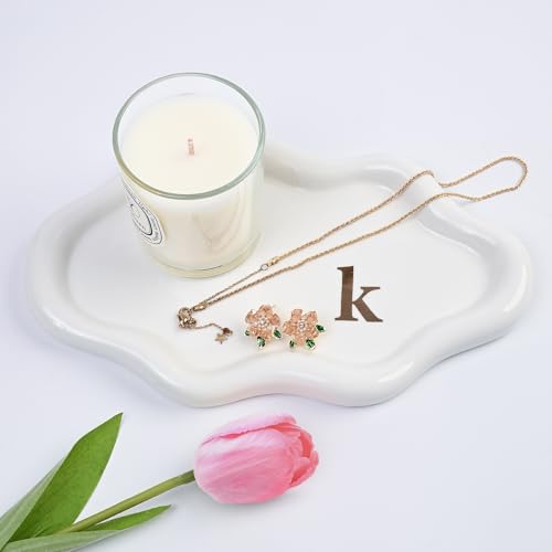 Ceramic Jewelry Large Decorative Cloud Tray, Trinket Dish (k) | Birthday, Engagement Gifts for Women, Nightstand, Vanity Cloud Decor for Earrings, Necklace, Bracelet, Watch, Keys - color: k