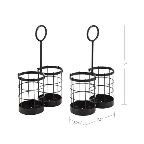 Metal Buffet Caddy Tabletop Organizer, Flatware Napkin and Plate Picnic Caddy Stackable Serving Set for Kitchen, Picnic, Camping, Party,Dining, Entertaining, Parties,Thanksgiving